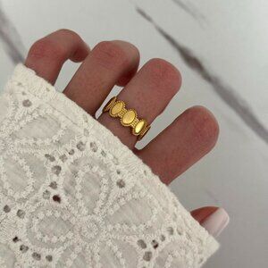 Sku0267 Retro Gold Women Casual Fashion Statement Ring Stainless steel +gift bag